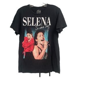 Selena Graphic Tee Size Medium Black Short Sleeve Colorful Shirt Official Merch